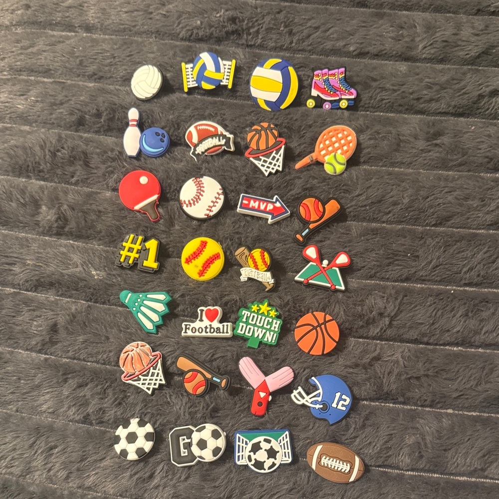 Sports Themed Shoe Charms